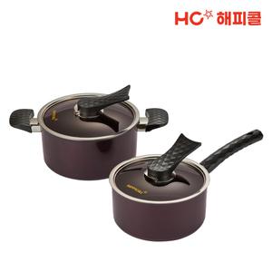 [본사직영] 해피콜 다이아몬드 IH 인덕션 냄비 2종 세트A (18편/20양)