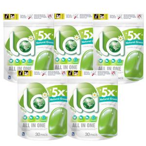 엘에이 올인원 캡슐세제 30개입x5팩 +아로퓸 1P (네추럴그린,핑크)
