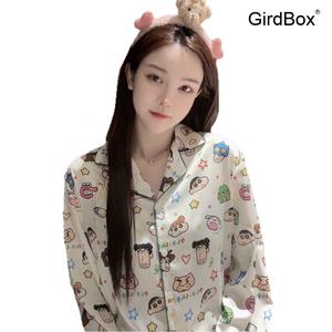 짱구잠옷 GirdBox 여름 냉감 홈웨어 원피스 파자마 세트
