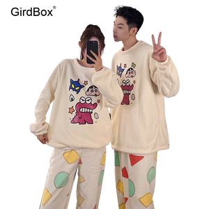 짱구잠옷 커플잠옷 GirdBox 겨울 극세사 파자마세트 홈웨어