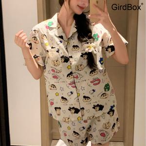 짱구잠옷 여름 순면 반팔 긴바지 GirdBox 파자마 세트 홈웨어