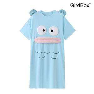 한교동 캐릭터 여성잠옷 GirdBox 여름 원피스잠옷 면 홈웨어