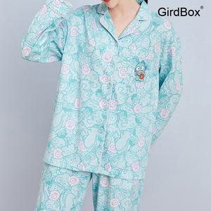 한교동 잠옷 여성 GirdBox 긴팔 파자마 세트 면 수면 홈웨어