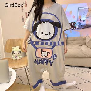 한교동 여성잠옷 GirdBox 여름 원피스잠옷 순면 홈웨어 파자마