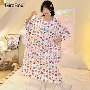 한교동 귀여운 여름잠옷 GirdBox 원피스파자마 면 홈웨어