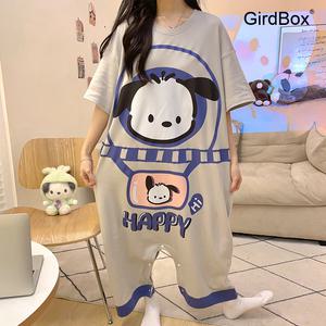 GirdBox 초경량 한교동 잠옷 여성 순면 원피스 여름 홈웨어 파자마
