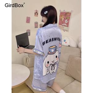 커플잠옷 여름 실크 여성잠옷 GirdBox 원피스 파자마 빅사이즈