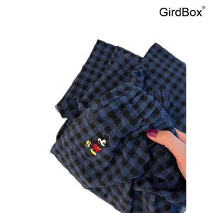 여성잠옷 미키마우스 체크 반팔 파자마세트 GirdBox 홈웨어 여름 수면