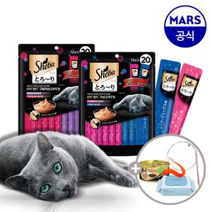 쉬바 멜티 12gx40p/짜먹는 고양이간식+쉬바무스캔1개+고양이낚시대1개+베베숲물티슈1개