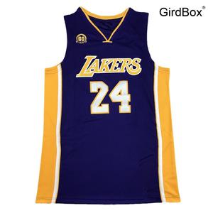 코비 자수 농구 유니폼 GirdBox 체육대회 반티 LAKERS V넥 자주색