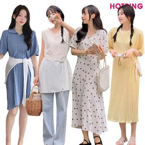 [핫핑] 44~110/봄 신상&베스트 모음/데님/롱원피스/미니원피스/니트/쉬폰/프릴/뷔스티