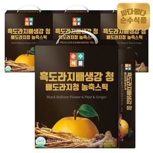 [결제단10%]순수식품 흑 배도라지청 생강 스틱 4박스(400포) 실속형 / 배도라지진액 도라지청 도라지배즙