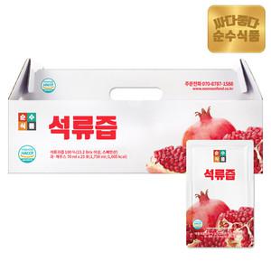 [결제단10%]순수식품 석류즙 1박스(25포) / 석류주스 100% 석류원액 건강즙