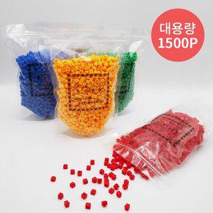 [기타]브릭월드 톡톡놀이 컬러블럭 지퍼스탠드 대용량 리필 1500개입 디폼 블럭 돌봄 방과후 어린이집
