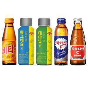 [기타]비타민 병음료 혼합 10병씩 총 50병 비타업 마그네슘 테아닌 박카스F 오로나민씨