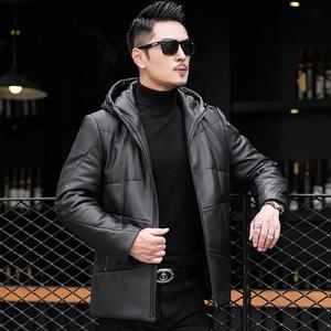 남자 항공 점퍼 헤닝 캐주얼 패딩 리얼가죽 밍크코트 겨울 짧은 후드 가죽자켓 양가죽 젠4