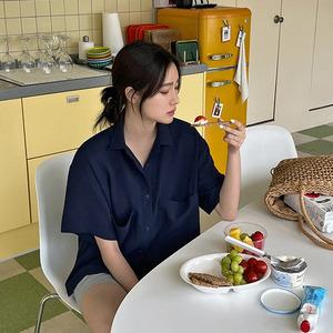 핫핑 티케 루즈핏 빅포켓 주름반팔셔츠