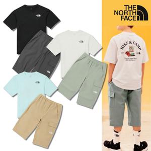 [매장정품] 노스페이스 키즈 여름 상하복 세트 남아 하이크 카프리 반팔 반바지 7부 팬츠 SET NT7UQ11