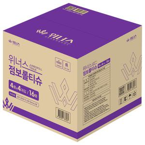 위너스 점보롤 250M 16롤 절취선 대용량 관공서 병원 학교 화장실용품 4롤x4개입