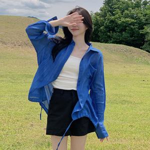핫핑 모키 밑단스트링 루즈핏 셔츠