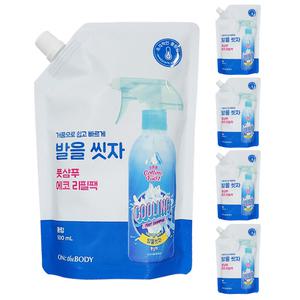 온더바디 코튼풋 발을씻자 풋샴푸 에코 리필 쿨링향 500ml 5개