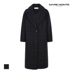 [보리보리/마레몬떼]MARIO체크 볼륨소매 투버튼 롱코트_M22OMCT31S0
