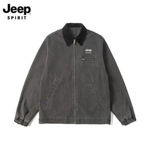 JEEP SPIRIT 빈티지 워싱 카고 재킷 남자 루즈핏 상의 아메리칸 항공 점퍼