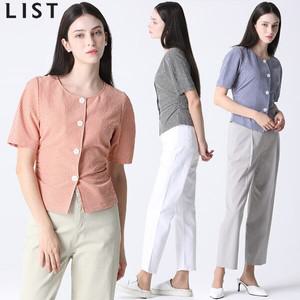 [리스트][리스트] 깅엄 체크 라운드넥 블라우스