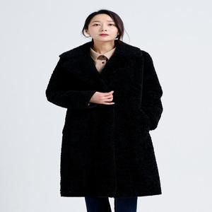 [비브이엘퀸즈] 시크블랙 테디베어 리버시블 에코 무스탕 코트