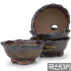 세인화분 국산 다육화분 3개세트 낮은옹기화분 - 수제화분 다육이 옹기화분 선인장 실내화분 다육이화분 미