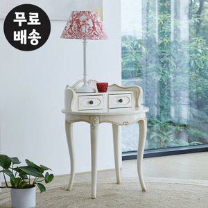 페로 엔틱 원목 빈티지 원형 콘솔 테이블 미니 소형