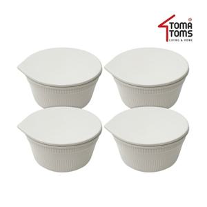 백사발 컵라면 도자기 안심용기(용기+뚜껑) 무지_일반 4세트