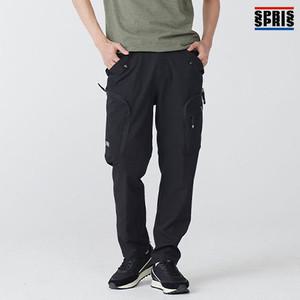 [스프리스] 스프리스 남녀공용 지퍼돌이 카고 팬츠 블랙