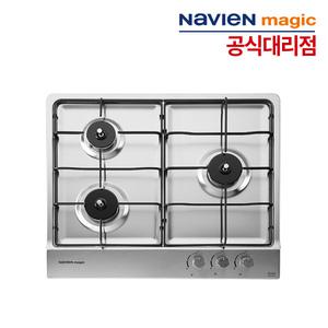나비엔매직 빌트인 가스레인지 3구 GRB-3303 가스렌지 쿡탑 매립형 건전지식 타공560x480