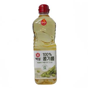 백설 식용유 콩기름 0.9Lx2개