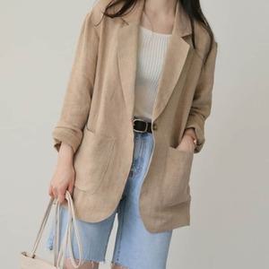 여성 오버핏 린넨자켓 데일리 출근룩 여름 기본