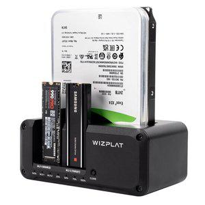 위즈플랫 HMCL5 3베이 드라이브 독 NVMe M.2 / SATA HDD SSD 외장하드 복제 클론 도킹스테이션