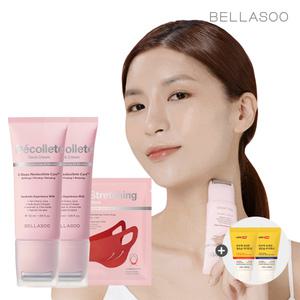 [체험가]V스트레칭밴드 리프팅팩 1,990원/목주름 다리미 벨라수 데콜테 넥크림 50ml 1+1