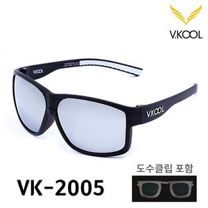 브이쿨 VK-2005 블랙 실버 선글라스 도수클립 포함