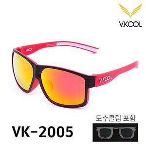 브이쿨 VK-2005 블랙 레드 선글라스 도수클립 포함