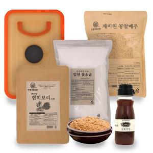 [안동제비원] 된장만들기 세트 3.5kg [메주 정제염 현미보리가루 생수 씨간장 보관통]