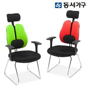 [동서가구] 심포니 더블백 요추 메쉬 체어 (헤드형) DF904415