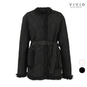 VIVID 라인수술패치 벨티드 패딩자켓