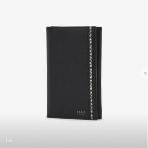 [닥스핸드백] FORMAL 블랙 체크배색 소가죽 장지갑 DBWA3E441BK