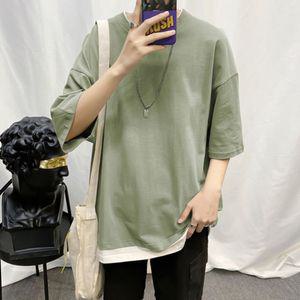 남자 데일리 7부 오버핏 티셔츠 4컬러 DS-AL811 오버핏반팔 헨리넥반팔 빅사이즈반팔 남자프린팅반팔티 여