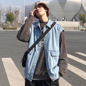 데님 베스트 오버핏 청조끼 청자켓 빈티지룩