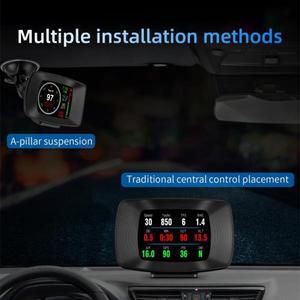 범용 P13 차량용 HUD OBD2GPS 듀얼 시스템 다기능 디지털 헤드업 디스플레이 속도계 알람 온도 게이지 3 인