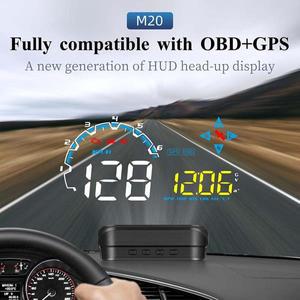 자동차 헤드업 디스플레이 OBD + GPS 속도계 수온 경보 HUD 측정 레이더 경고 장비 M20