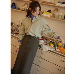 [온앤온](강남점)[정채연 착용]백 트임 포인트 H라인 맥시 스커트 NEW3WS934