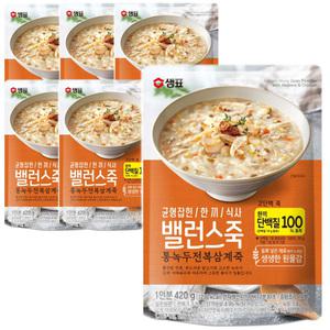 샘표 밸런스죽 통녹두 전복삼계죽 420g x 6개입